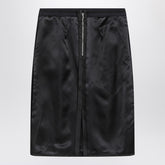 Maison Margiela Navy Blue Wool-Blend Pencil Skirt with Satin Side Panels Blue