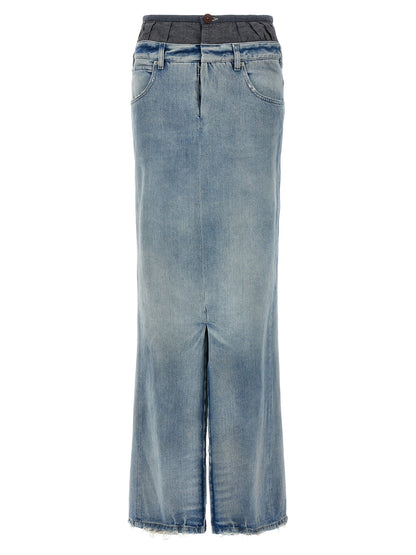 Maison Margiela Slits Denim Skirt Multicolor