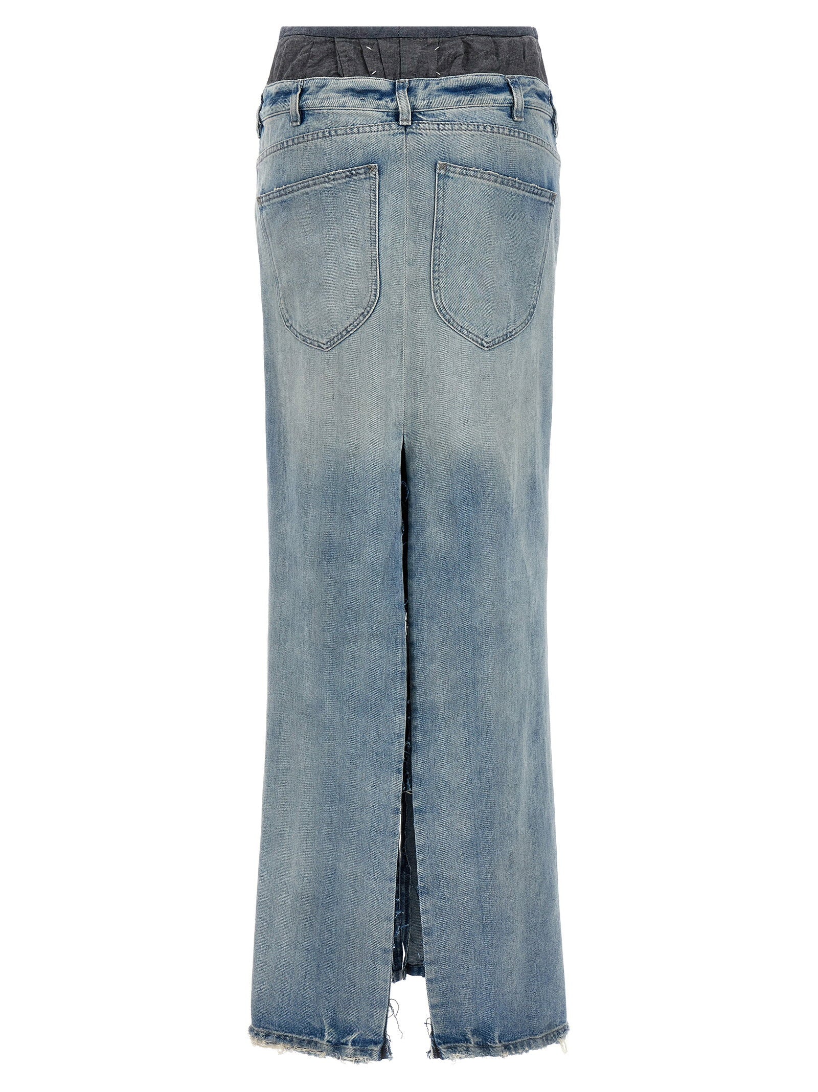 Maison Margiela Slits Denim Skirt Multicolor