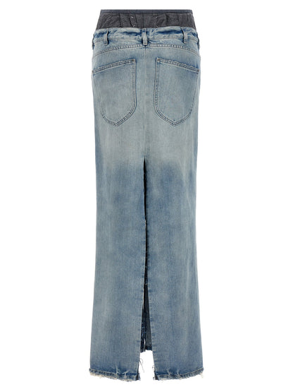 Maison Margiela Slits Denim Skirt Multicolor