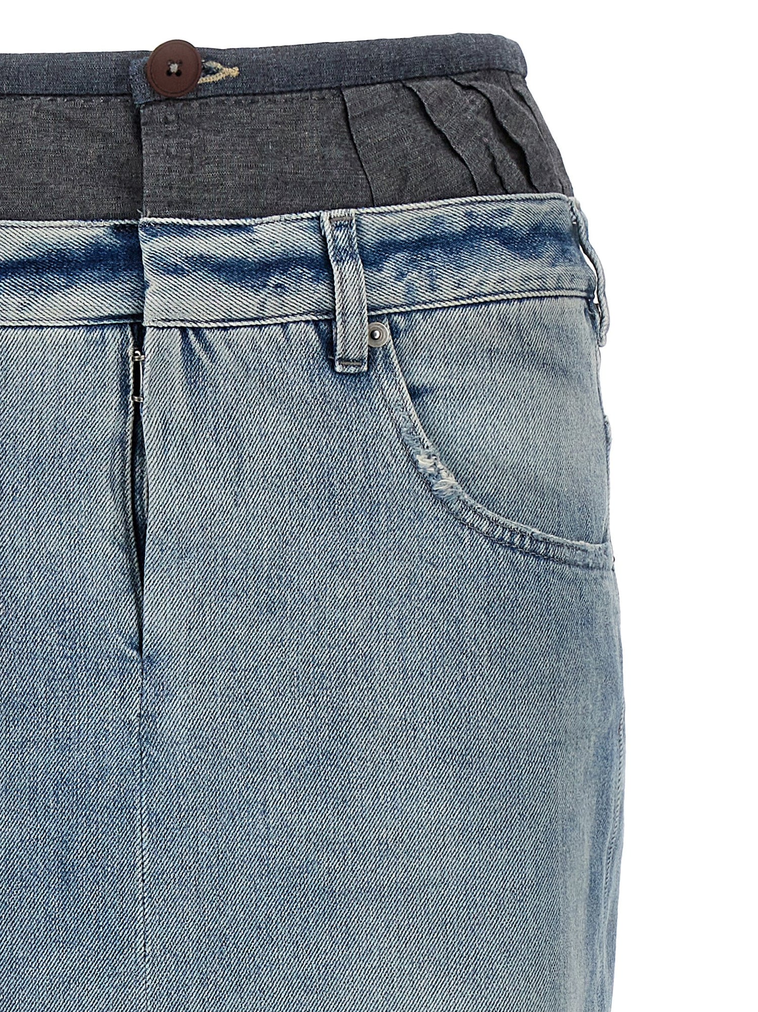 Maison Margiela Slits Denim Skirt Multicolor
