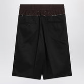 Maison Margiela Bermuda pleated high-waisted shorts with contrast stitching black Black