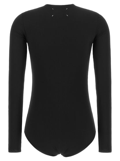 Maison Margiela Long Sleeves Crew Neck Bodysuit Black