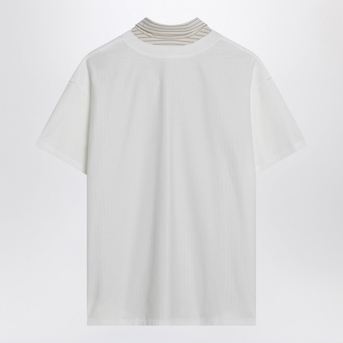 Maison Margiela White Reversed Shirt-Collar Cotton T-Shirt White