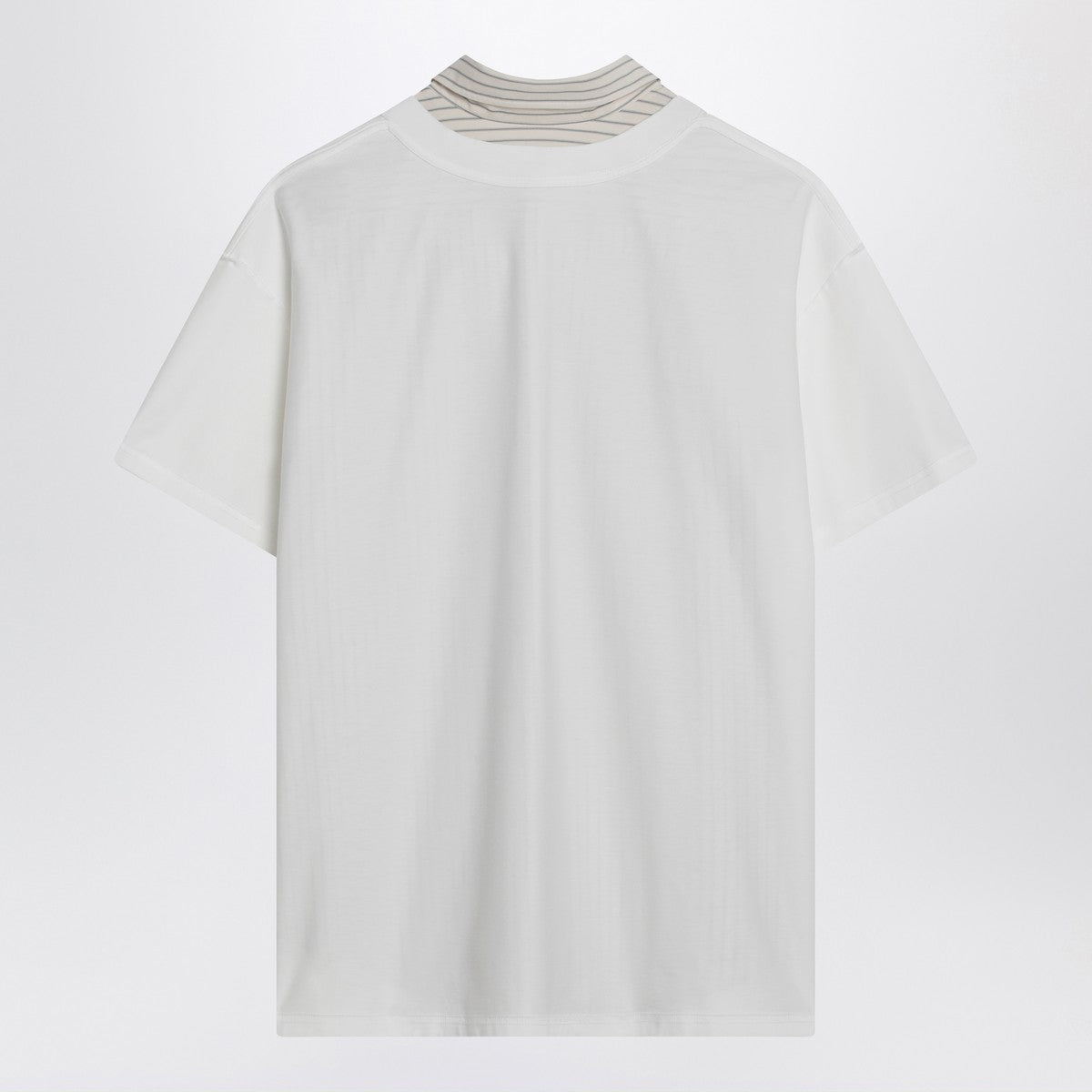 Maison Margiela White Reversed Shirt-Collar Cotton T-Shirt White