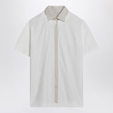 Maison Margiela White Reversed Shirt-Collar Cotton T-Shirt White