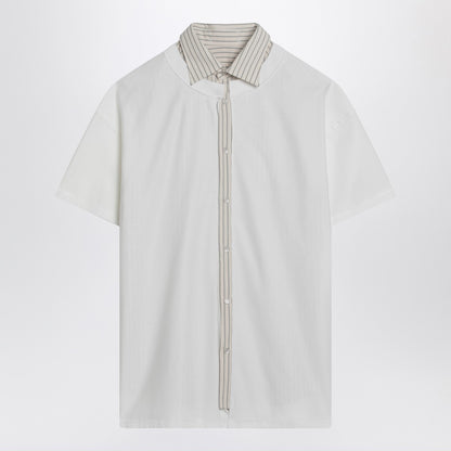 Maison Margiela White Reversed Shirt-Collar Cotton T-Shirt White