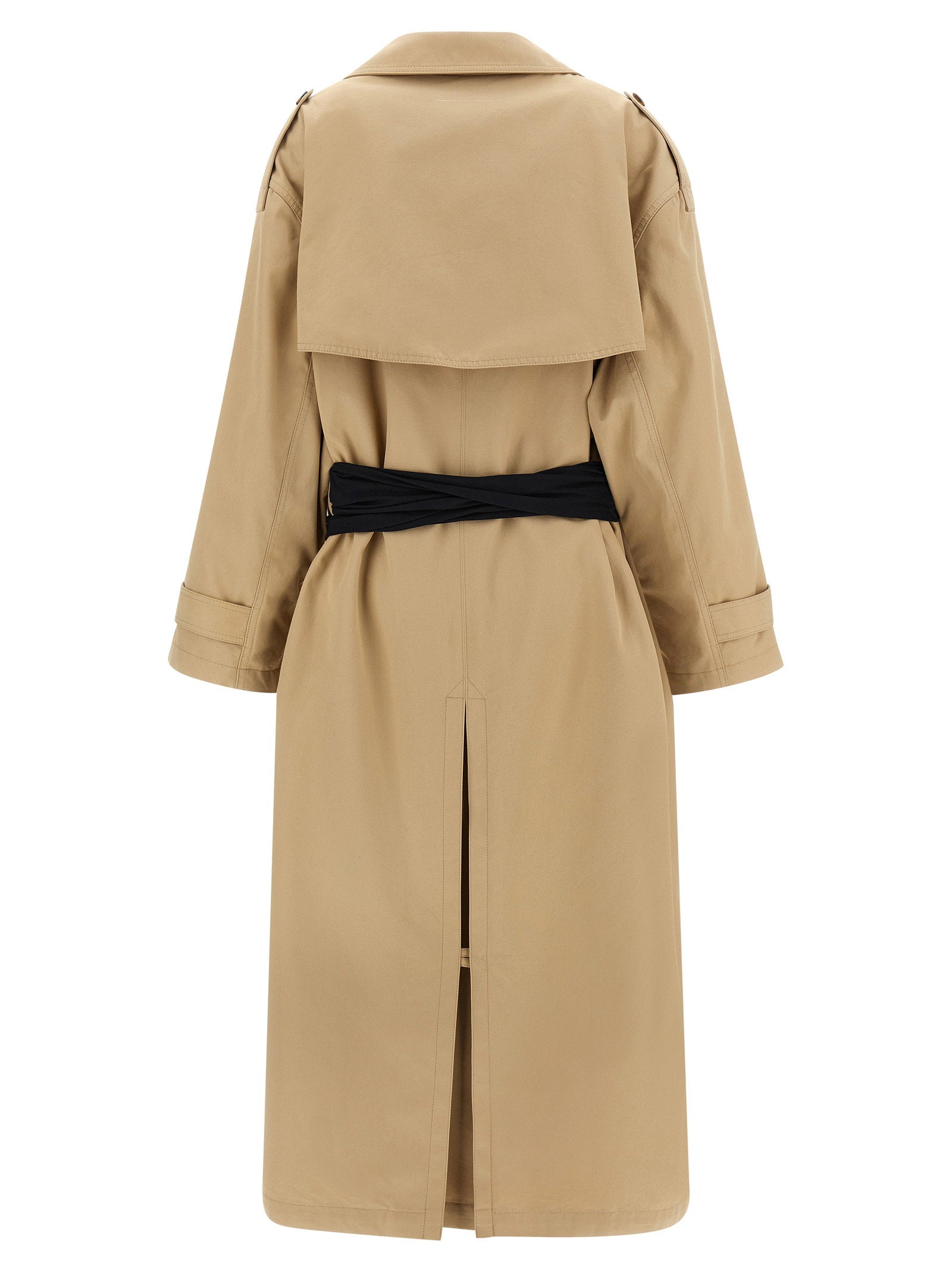 Mm6 Maison Margiela Trench Coat With Gloves Beige