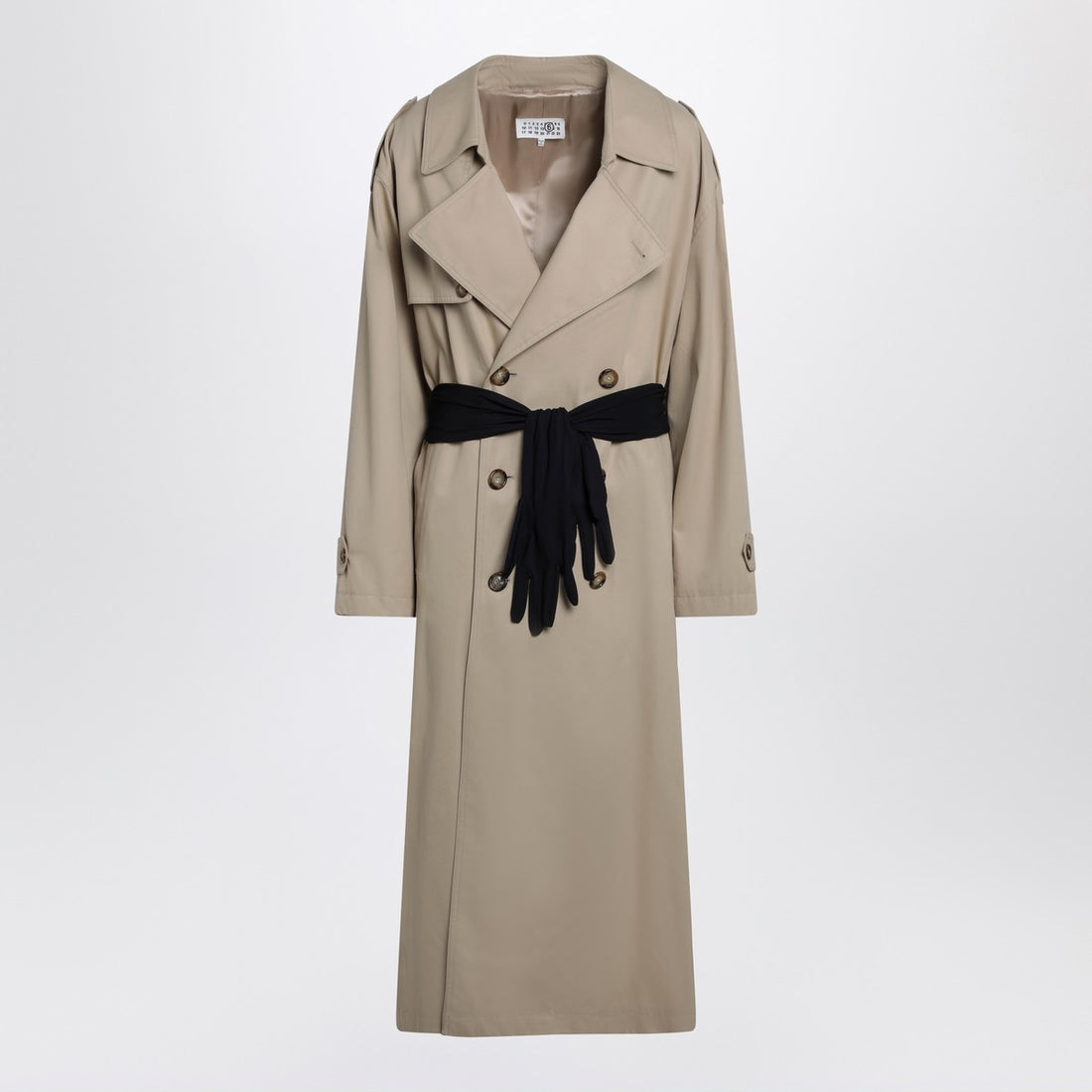 MM6 Maison Margiela Cotton Twill Trench Coat Beige