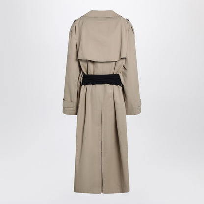 MM6 Maison Margiela Cotton Twill Trench Coat Beige