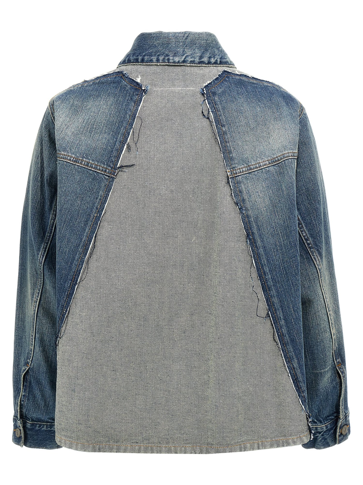 Mm6 Maison Margiela Layered Denim Jacket Blue