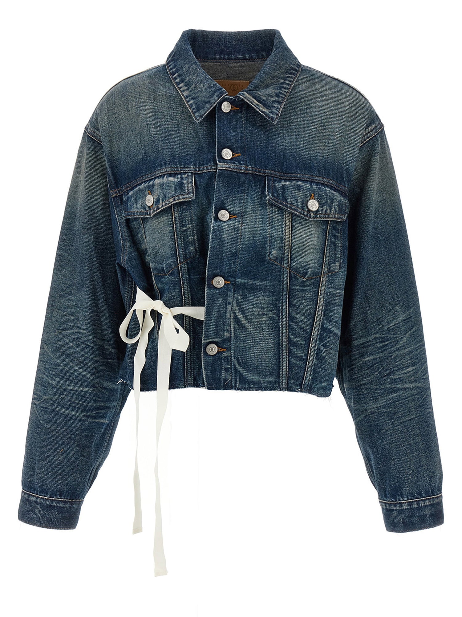 Mm6 Maison Margiela Tape Denim Jacket Blue