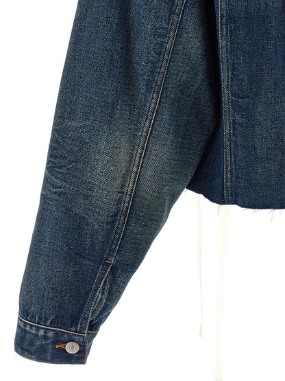 Mm6 Maison Margiela Tape Denim Jacket Blue