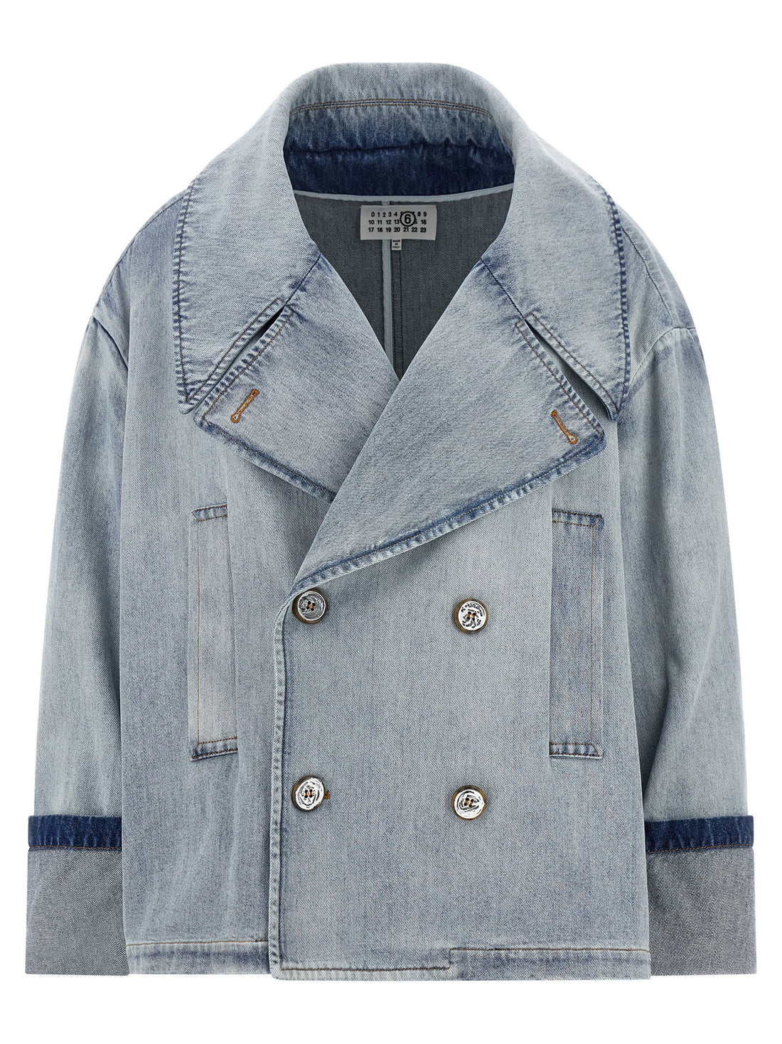 Mm6 Maison Margiela Double-breasted Jacket Light blue