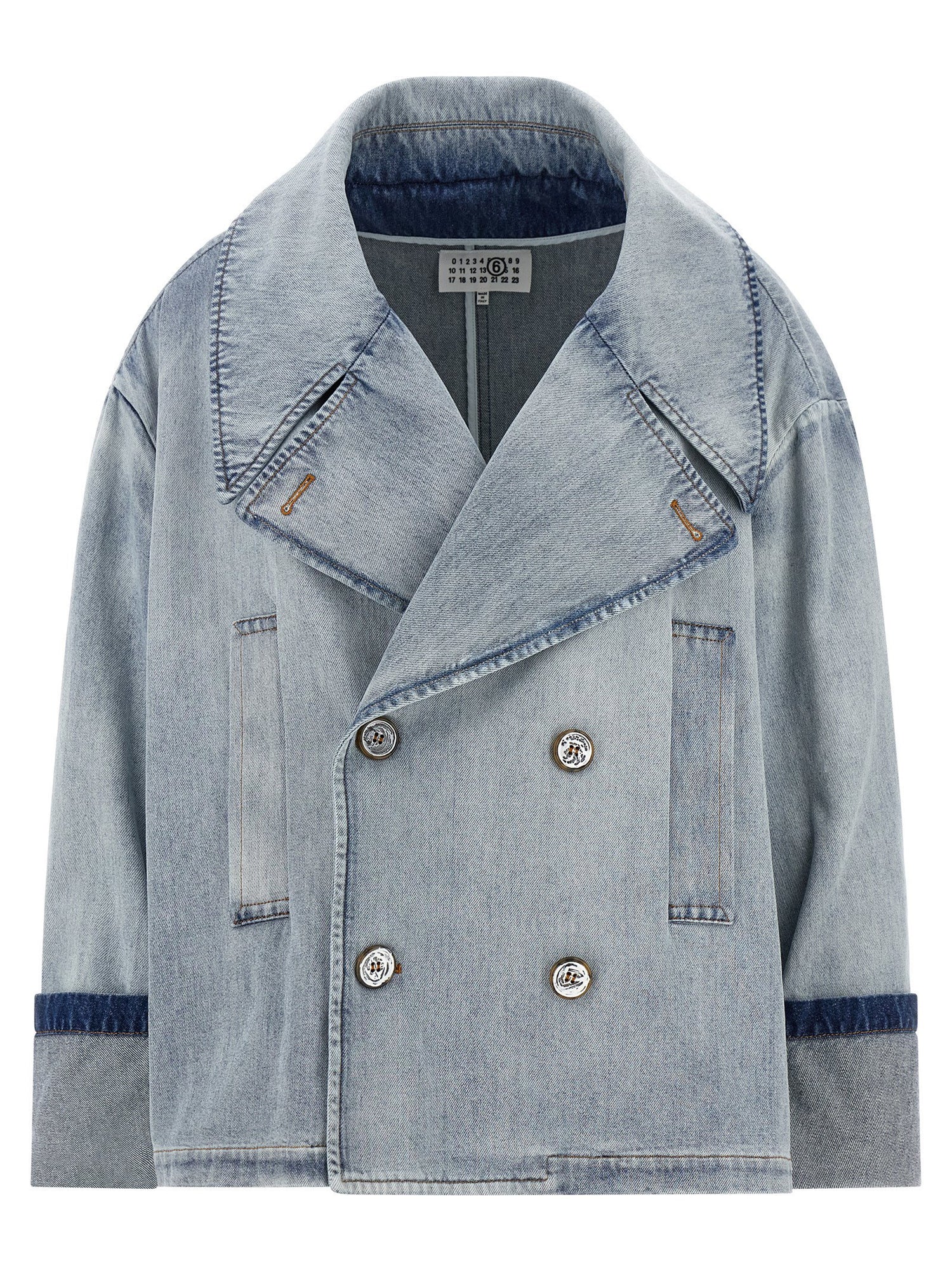 Mm6 Maison Margiela Double-breasted Jacket Light blue