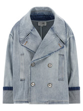 Mm6 Maison Margiela Double-breasted Jacket Light blue
