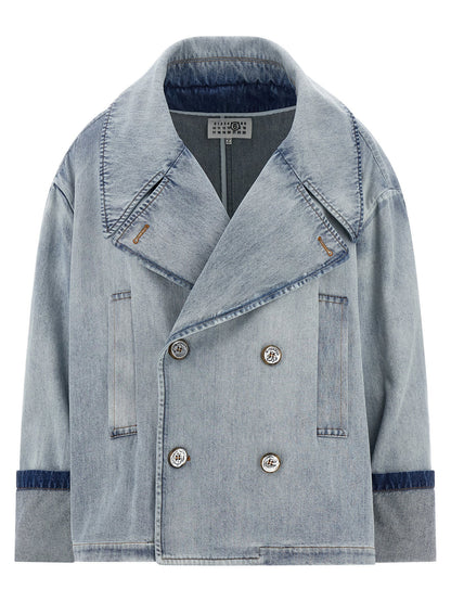 Mm6 Maison Margiela Double-breasted Jacket Light blue