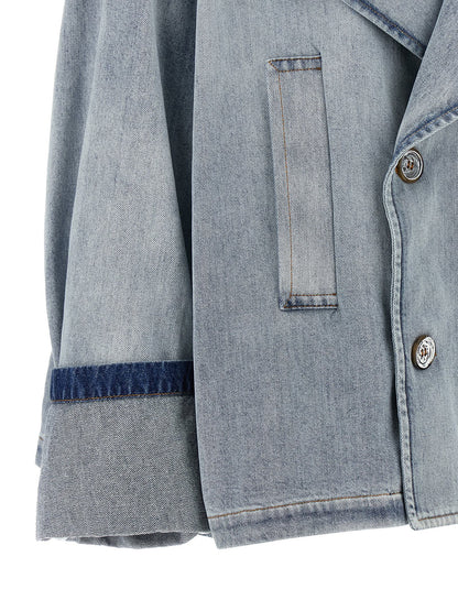 Mm6 Maison Margiela Double-breasted Jacket Light blue