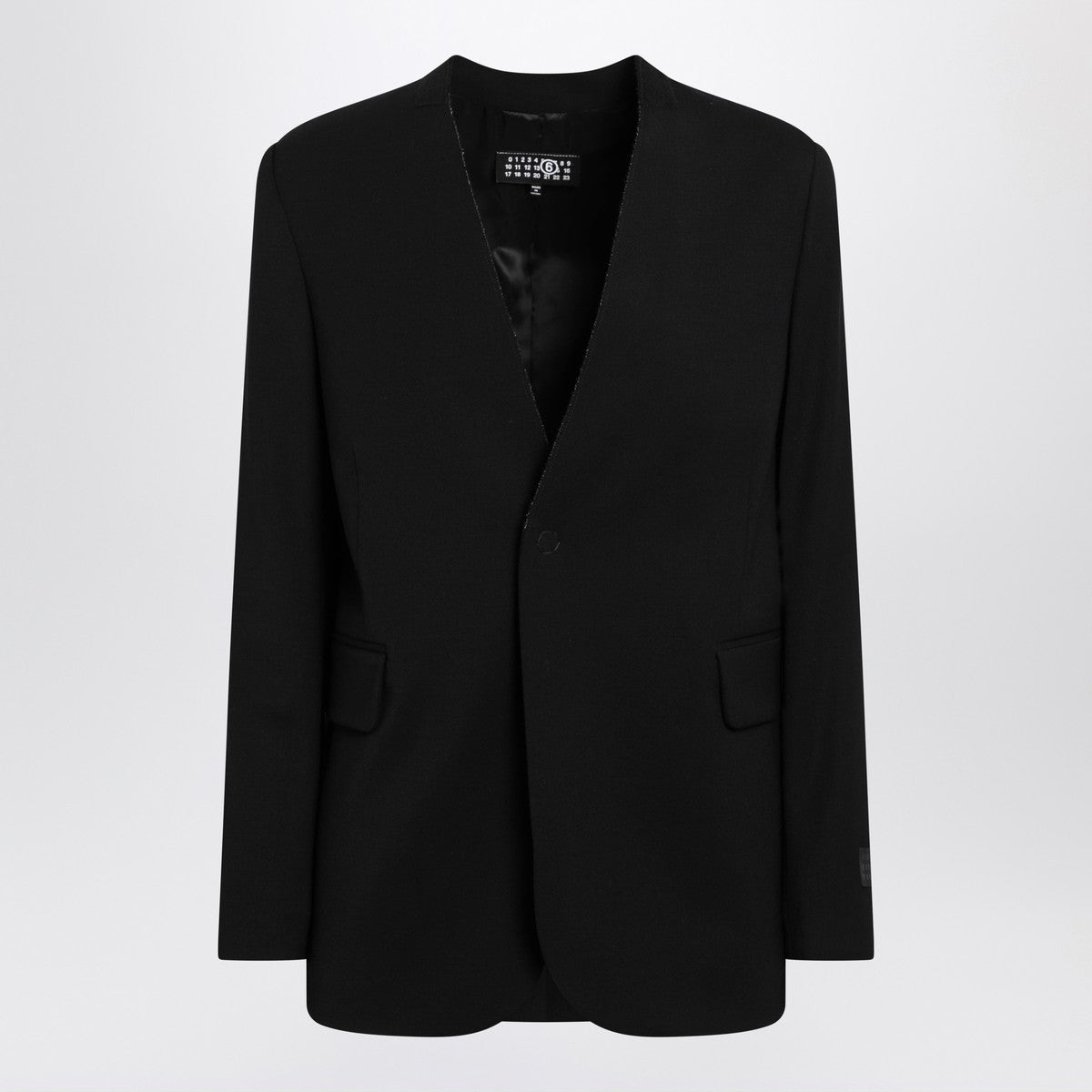 MM6 Maison Margiela Collarless Single-Breasted Blazer Black