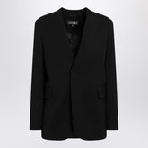 MM6 Maison Margiela Collarless Single-Breasted Blazer Black