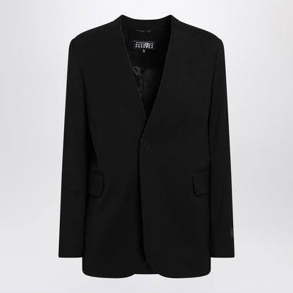 MM6 Maison Margiela Collarless Single-Breasted Blazer Black