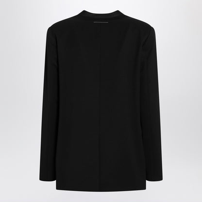 MM6 Maison Margiela Collarless Single-Breasted Blazer Black