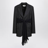 MM6 Maison Margiela Wool-Blend Single-Breasted Jacket Black black