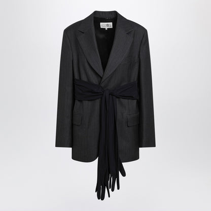MM6 Maison Margiela Wool-Blend Single-Breasted Jacket Black black