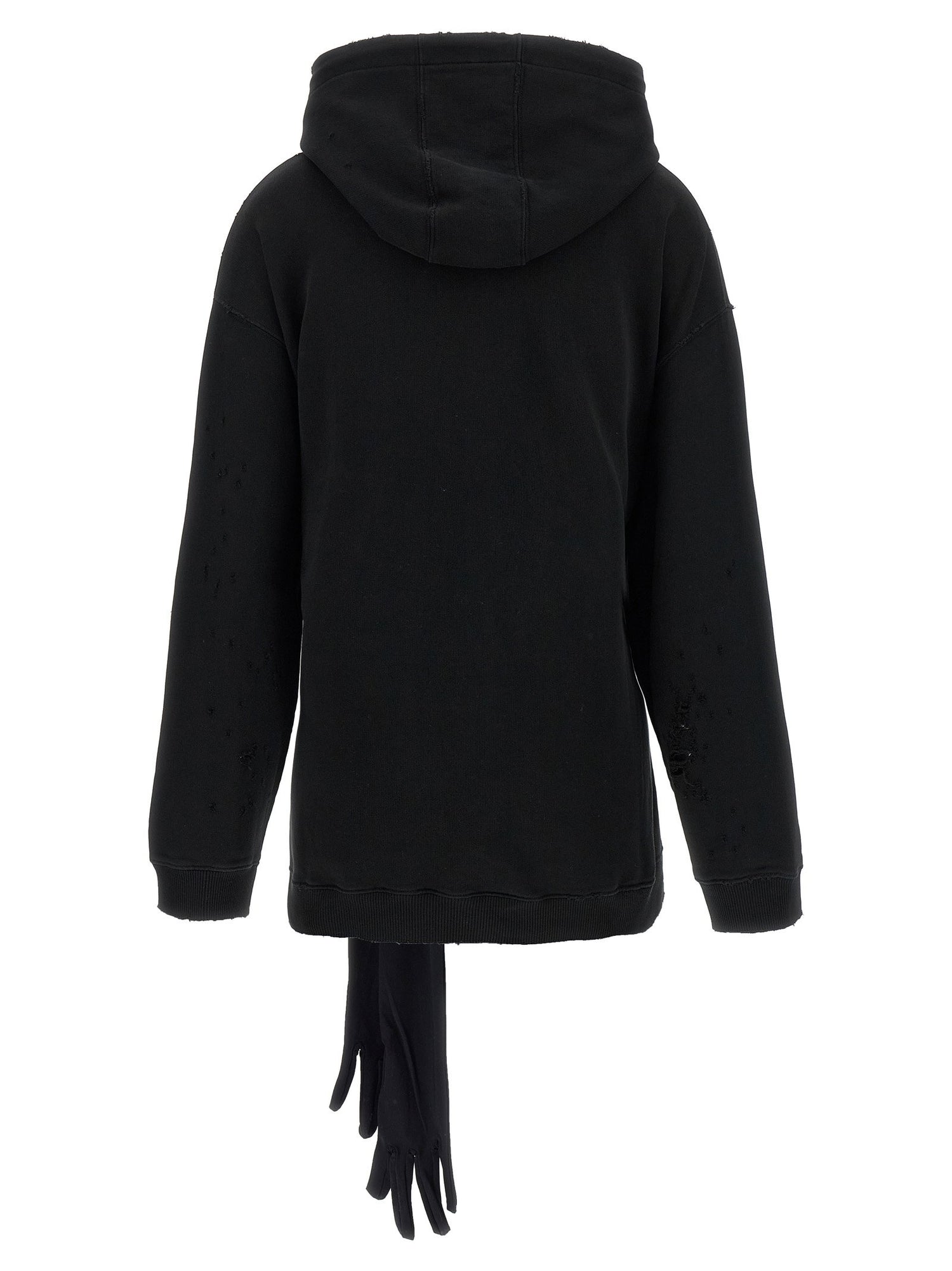 Mm6 Maison Margiela Hoodie Dress With Gloves Black