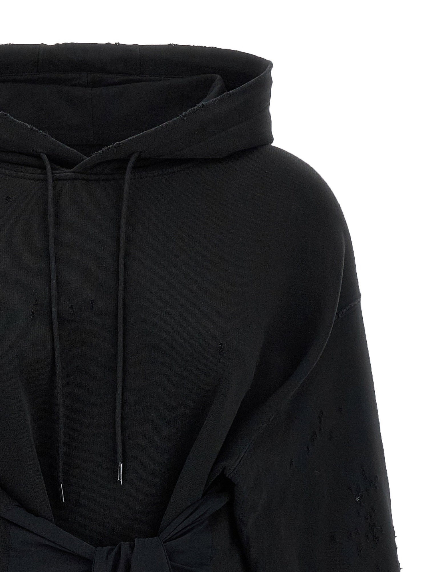 Mm6 Maison Margiela Hoodie Dress With Gloves Black