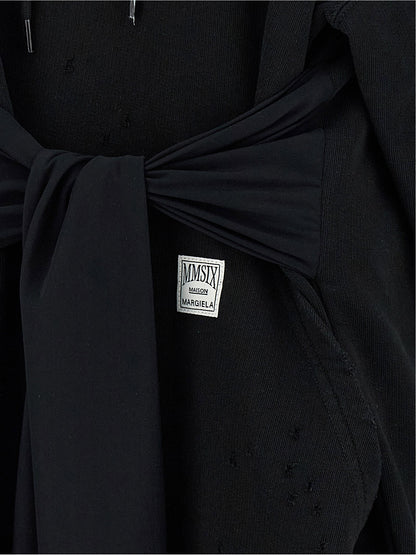 Mm6 Maison Margiela Hoodie Dress With Gloves Black
