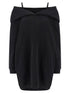 Mm6 Maison Margiela Off-shoulder Hooded Dress Black