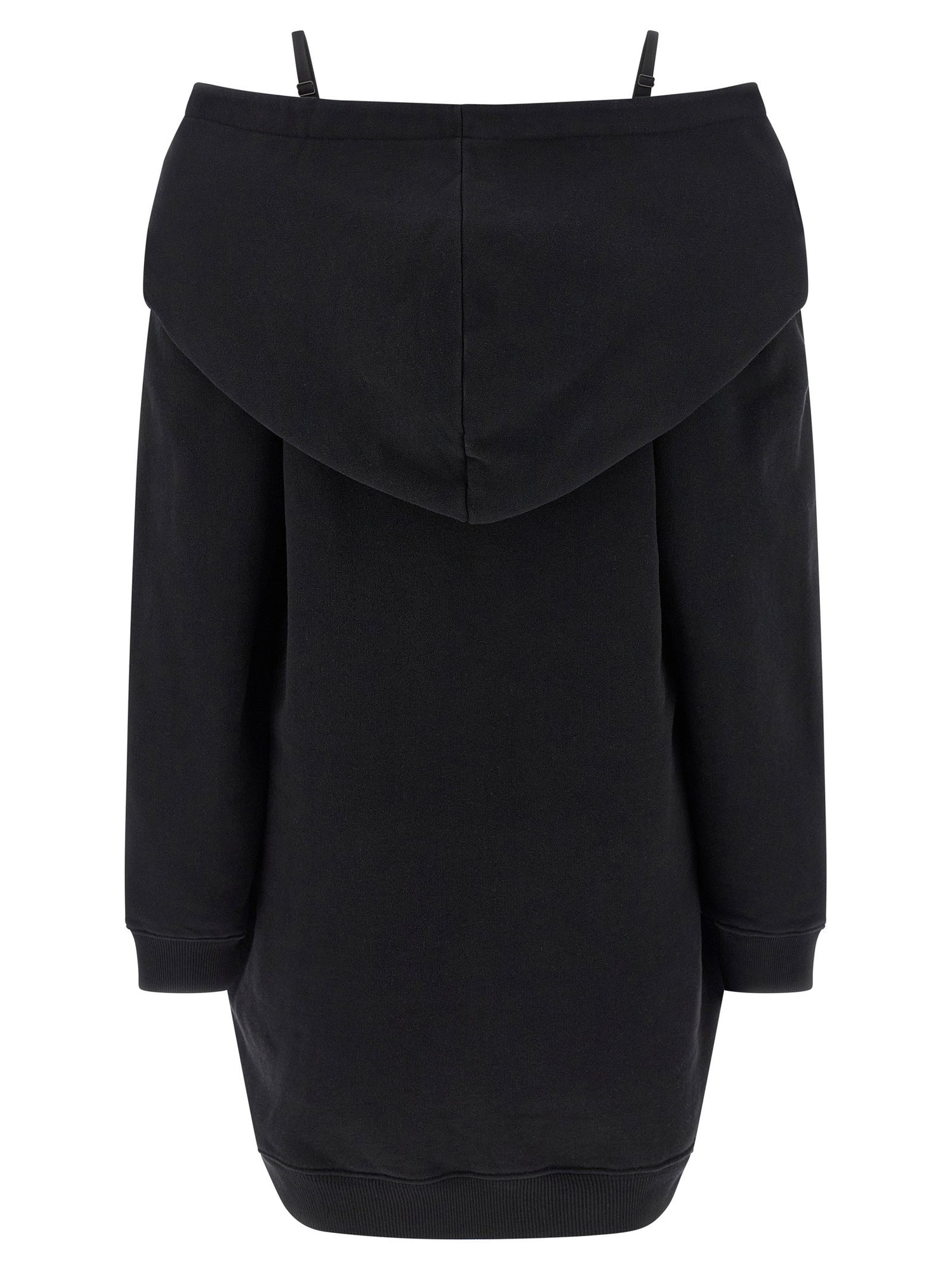 Mm6 Maison Margiela Off-shoulder Hooded Dress Black