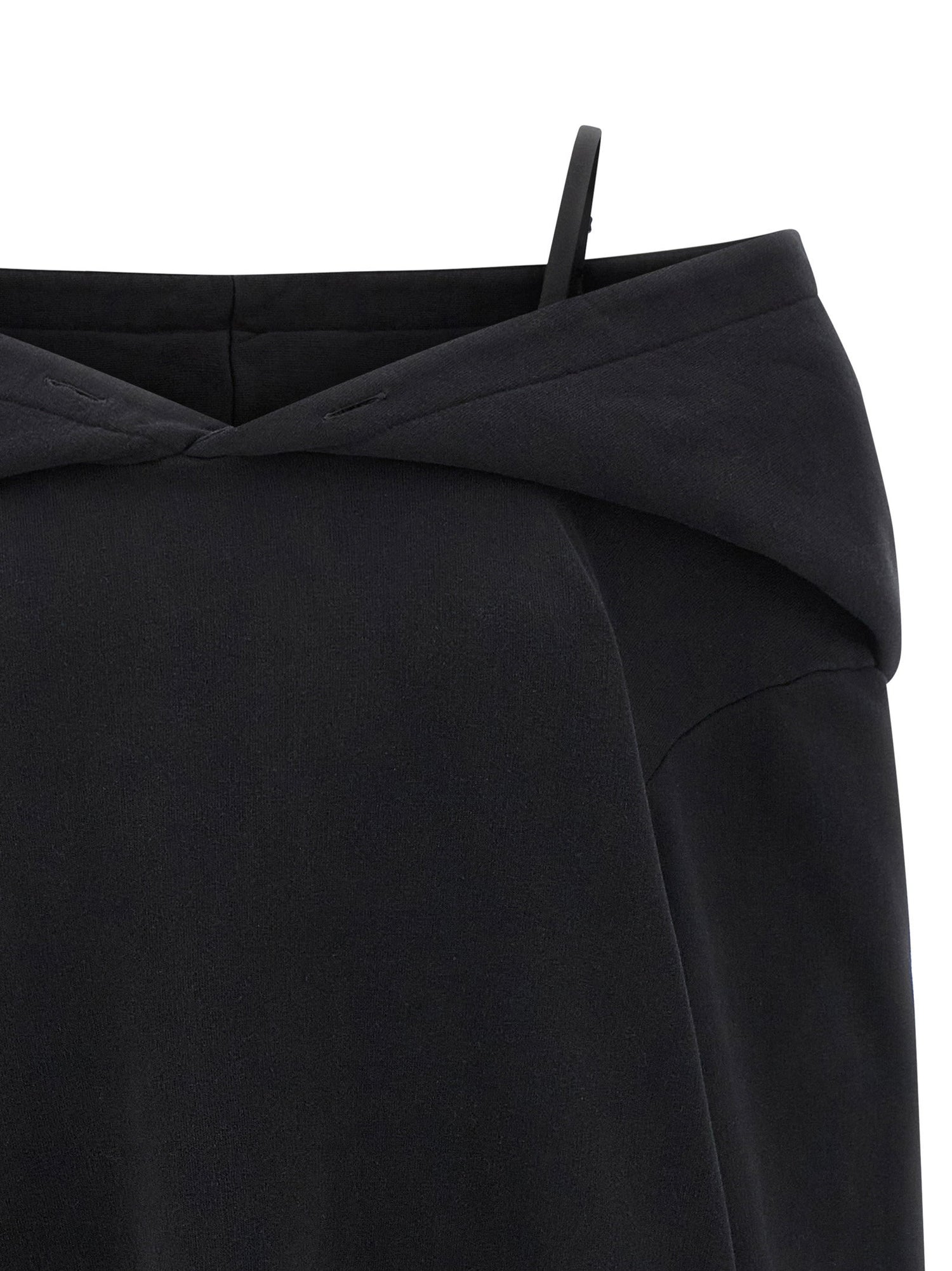 Mm6 Maison Margiela Off-shoulder Hooded Dress Black