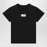 MM6 Maison Margiela Black Cotton Jersey T-shirt with Numeric Signature Patch Black