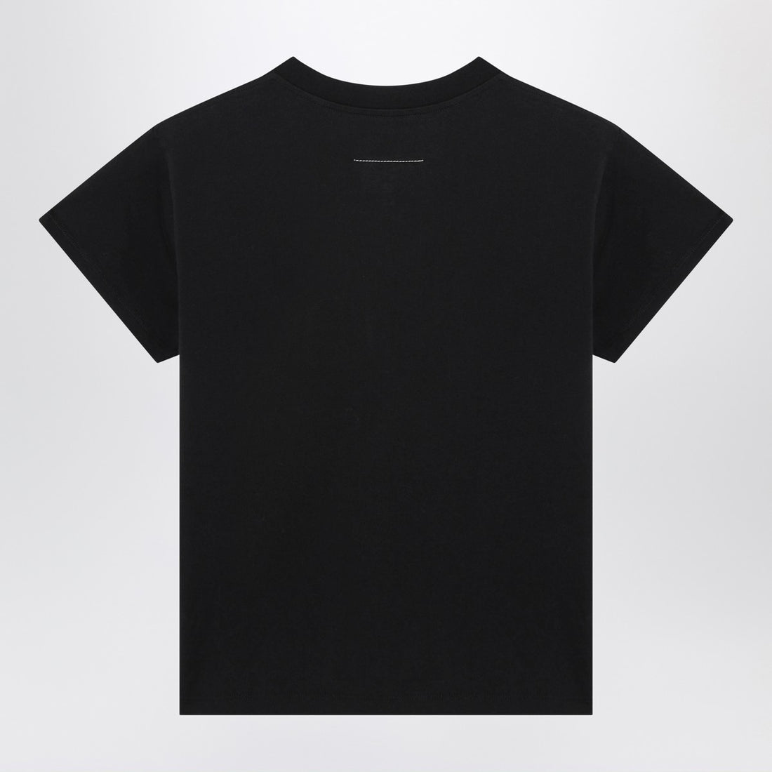 MM6 Maison Margiela Black Cotton Jersey T-shirt with Numeric Signature Patch Black