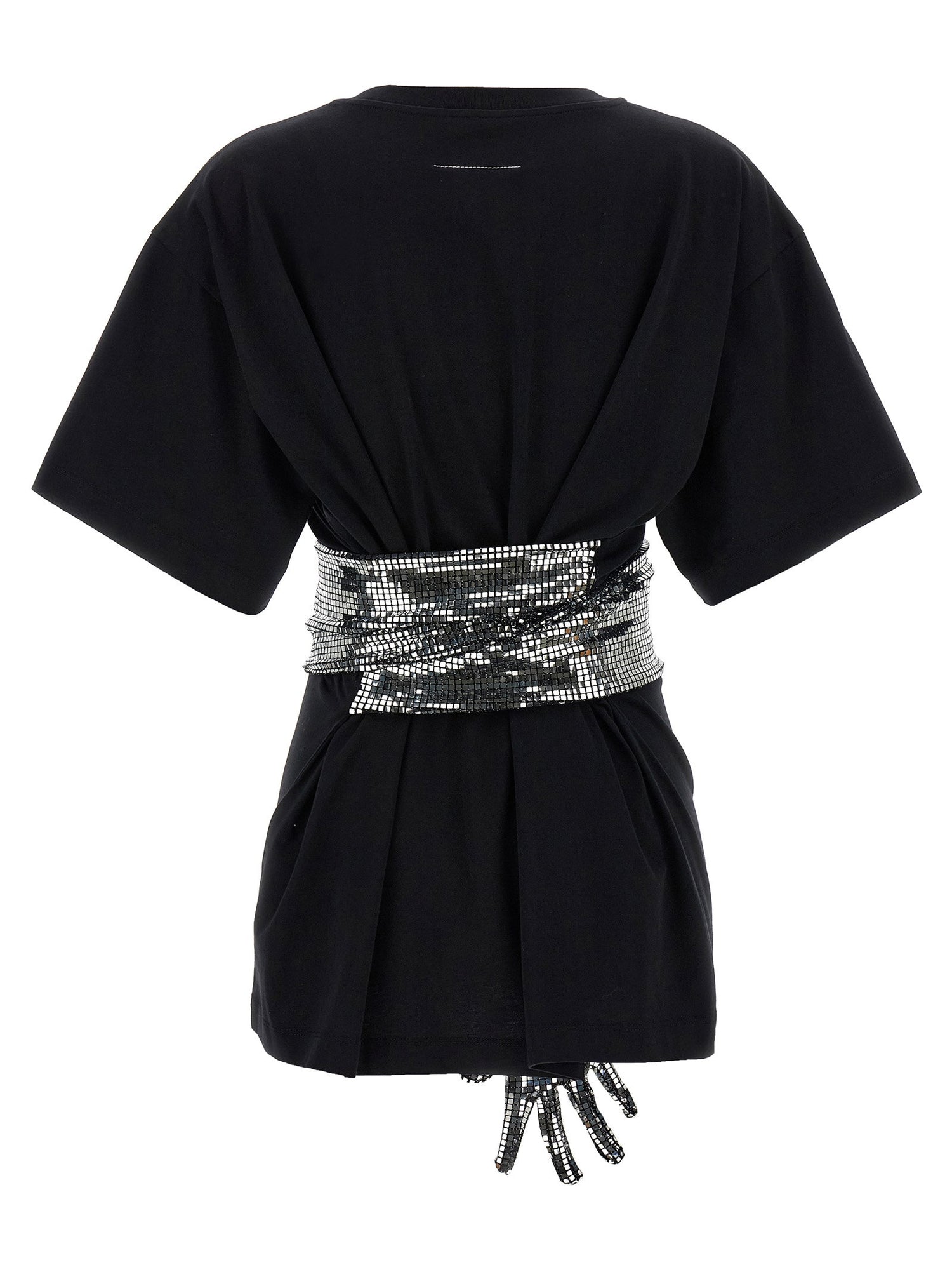 Mm6 Maison Margiela Sequin Gloves T-shirt Black