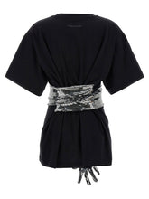 Mm6 Maison Margiela Sequin Gloves T-shirt Black