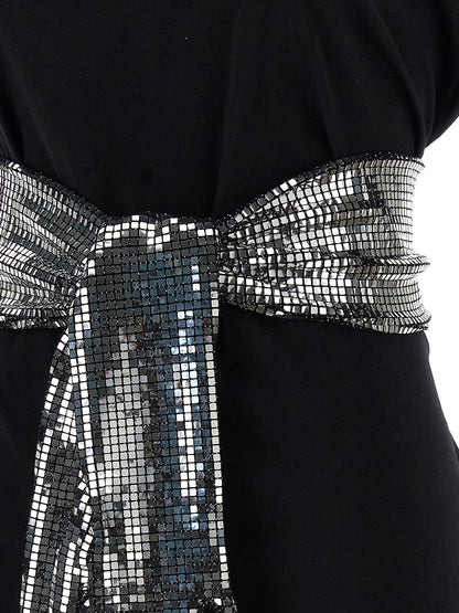 Mm6 Maison Margiela Sequin Gloves T-shirt Black