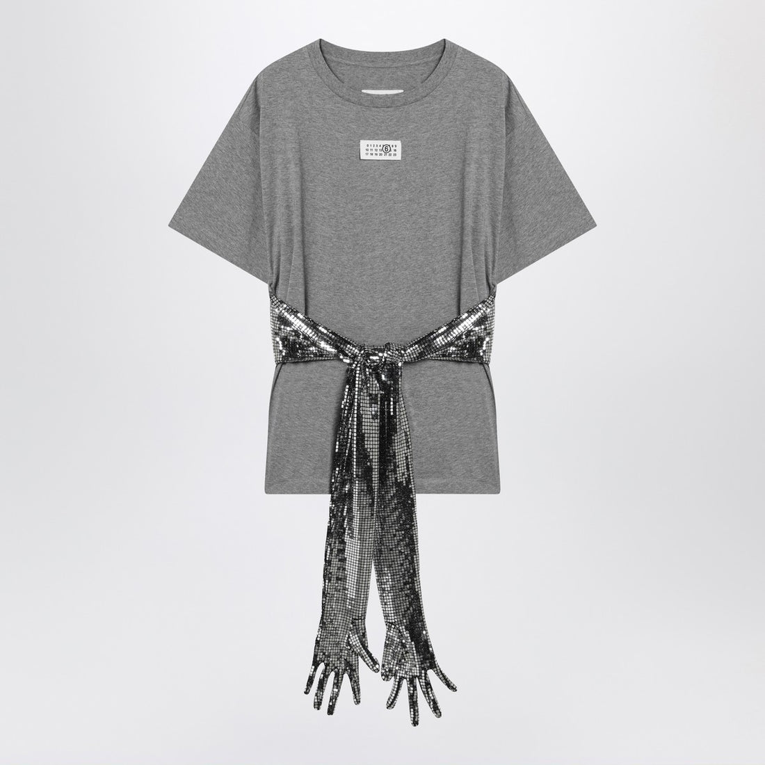MM6 Maison Margiela Cotton T-shirt With Gloves Grey
