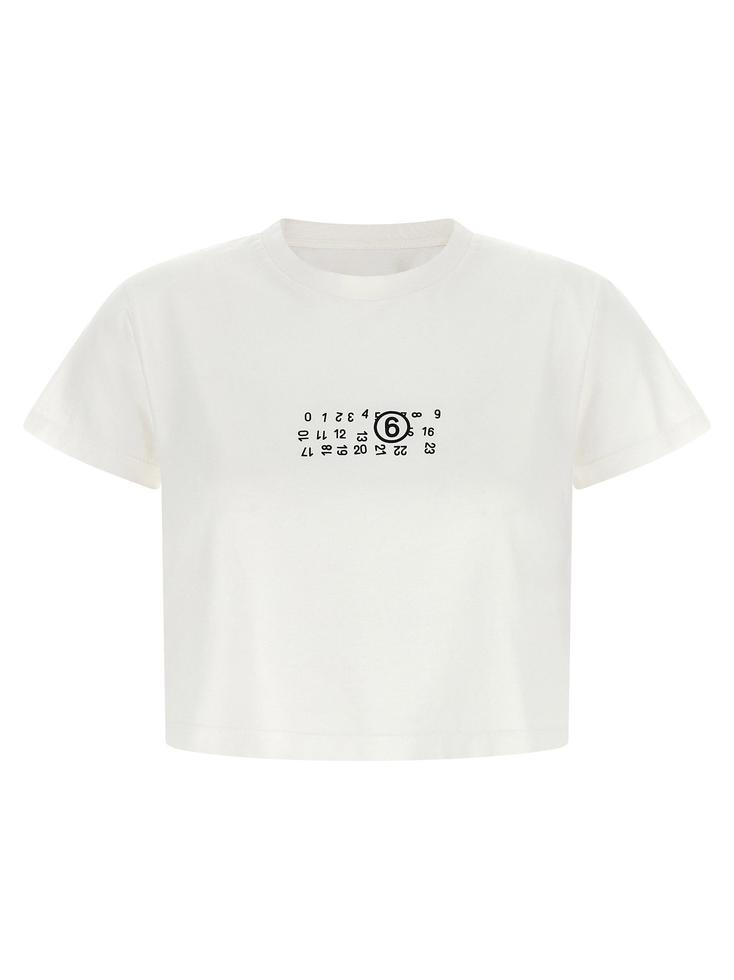 Mm6 Maison Margiela Numeric Signature Mm6 Upside Down T-shirt White