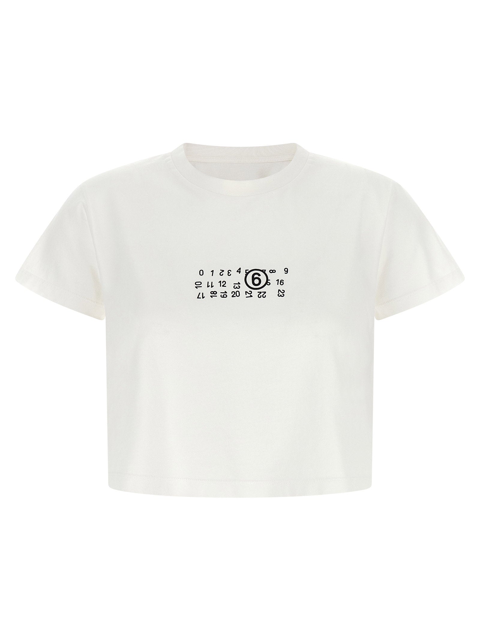 Mm6 Maison Margiela Numeric Signature Mm6 Upside Down T-shirt White