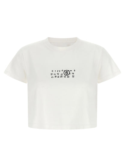 Mm6 Maison Margiela Numeric Signature Mm6 Upside Down T-shirt White
