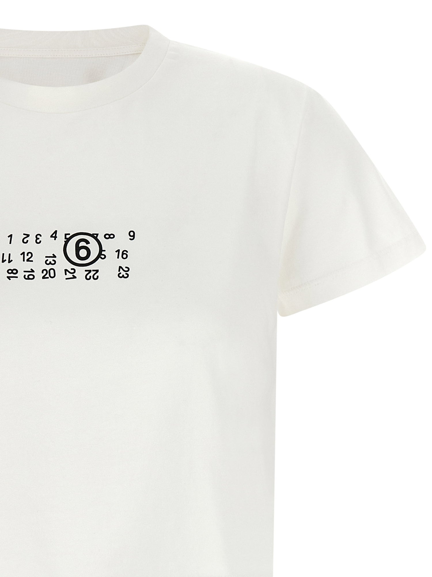 Mm6 Maison Margiela Numeric Signature Mm6 Upside Down T-shirt White