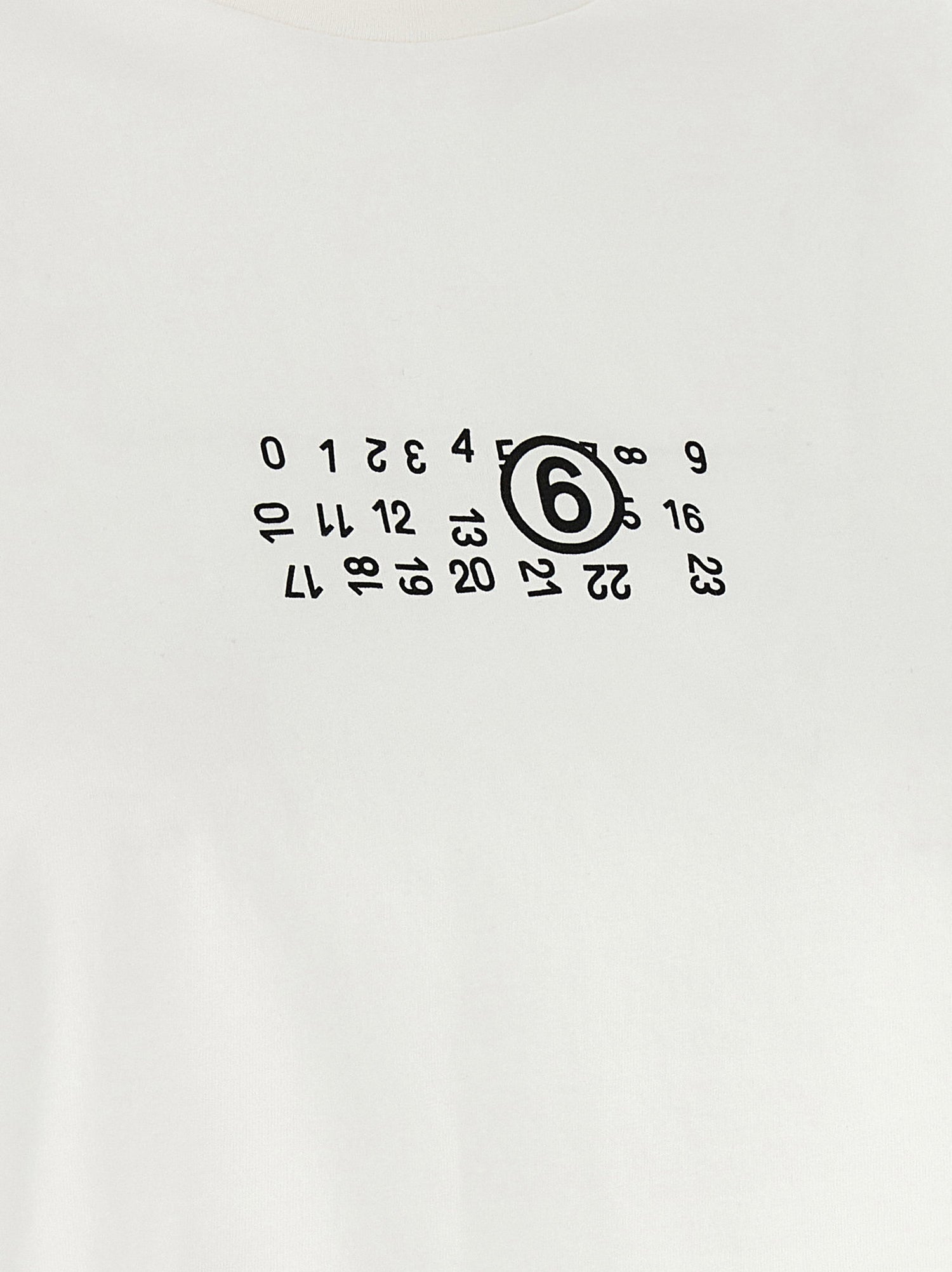 Mm6 Maison Margiela Numeric Signature Mm6 Upside Down T-shirt White