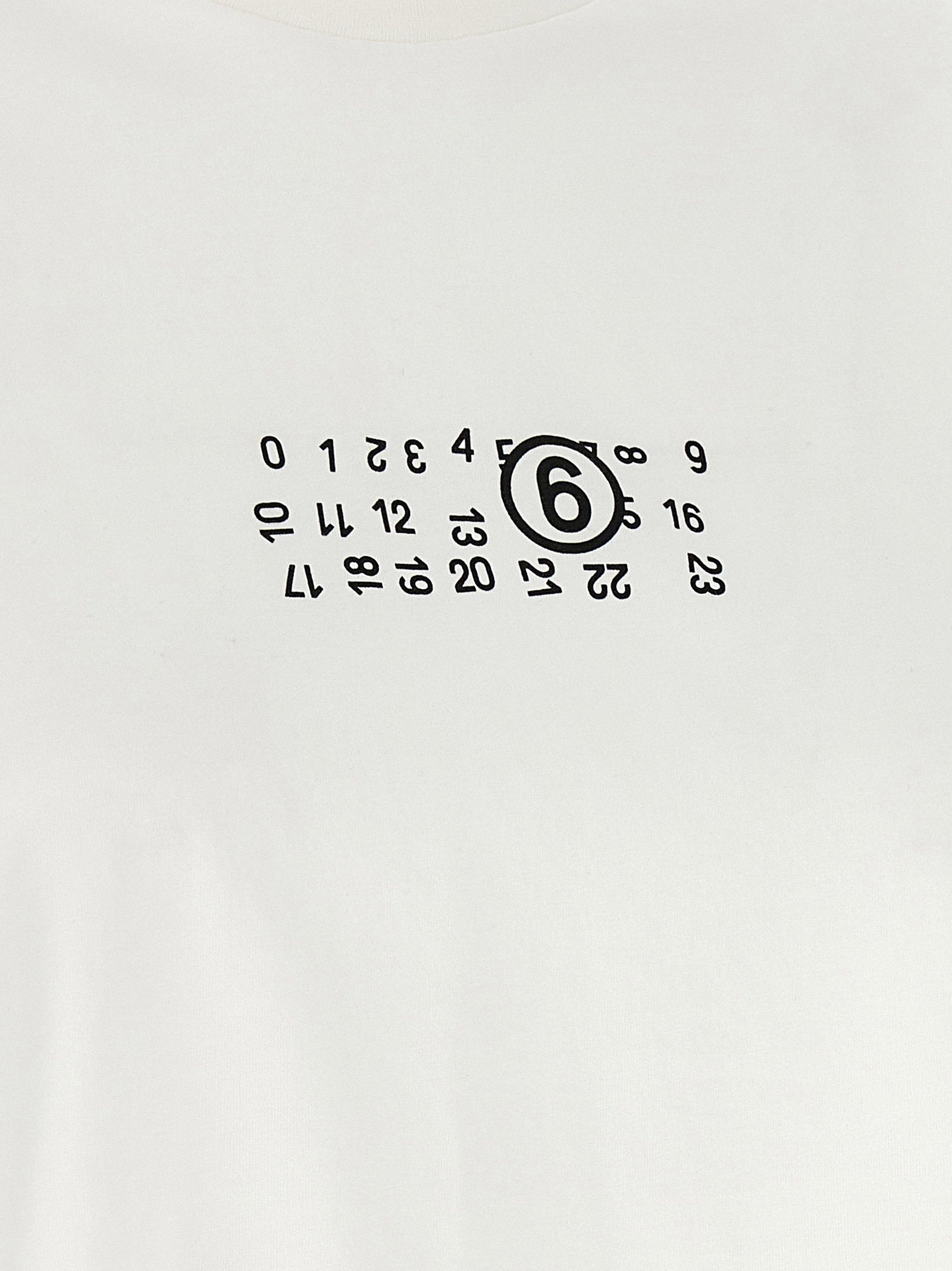 Mm6 Maison Margiela Numeric Signature Mm6 Upside Down T-shirt White