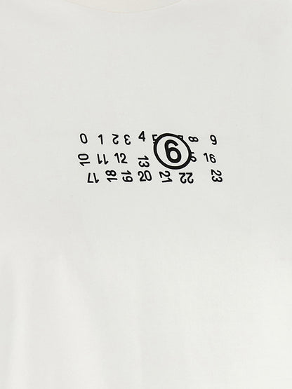 Mm6 Maison Margiela Numeric Signature Mm6 Upside Down T-shirt White