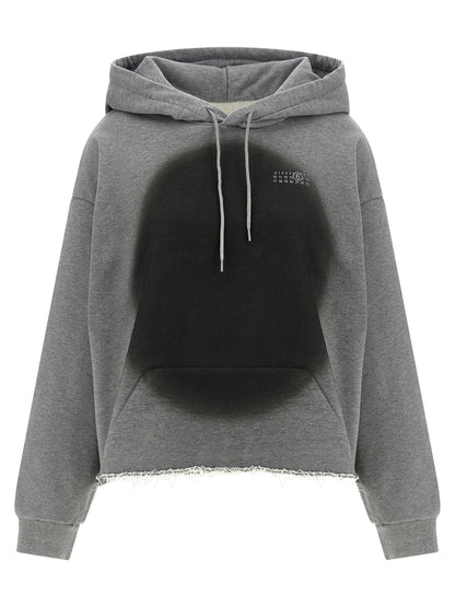 Mm6 Maison Margiela Numeric Signature Mm6 Spray Hoodie Gray