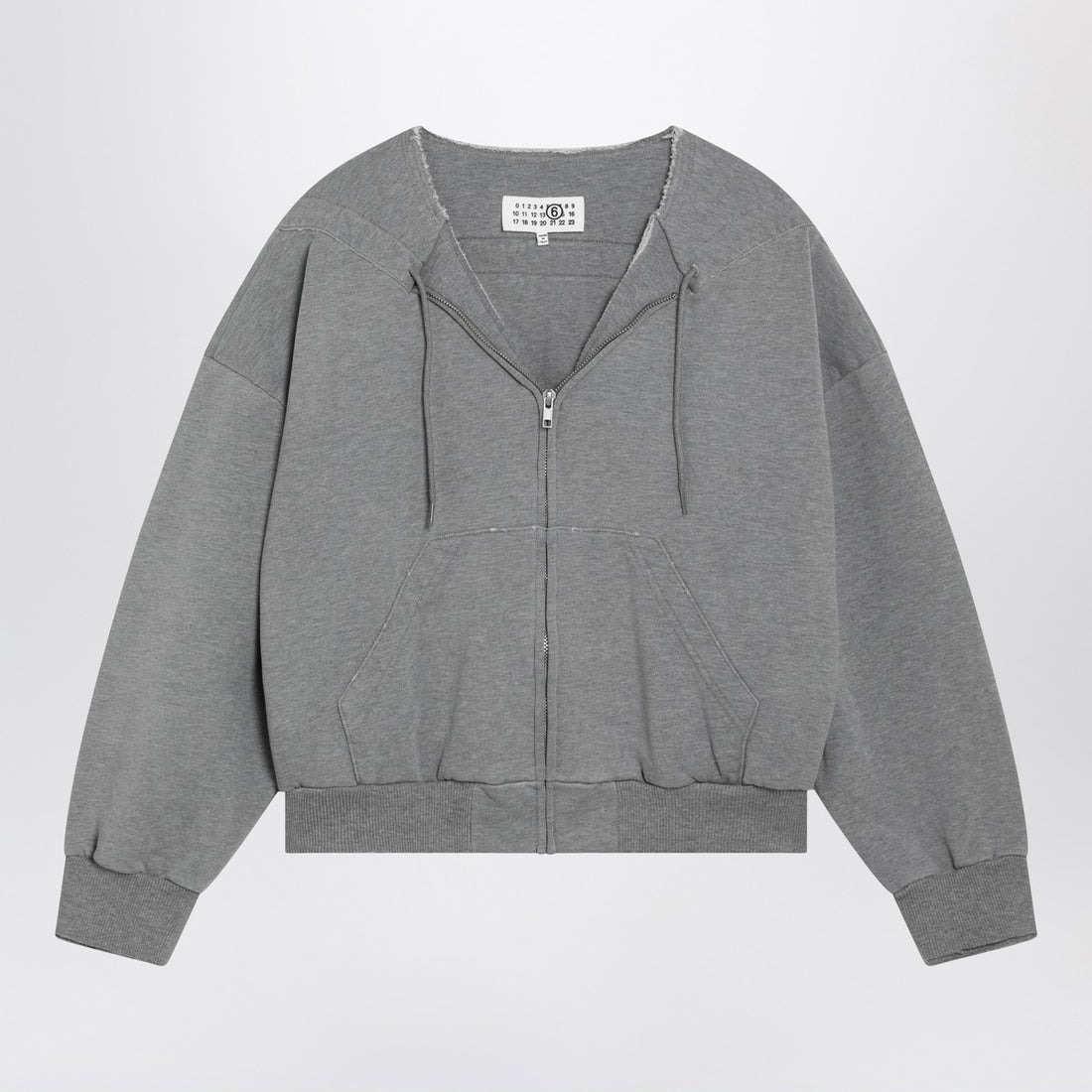 MM6 Maison Margiela Zip Cotton Sweatshirt Grey