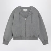 MM6 Maison Margiela Zip Cotton Sweatshirt Grey
